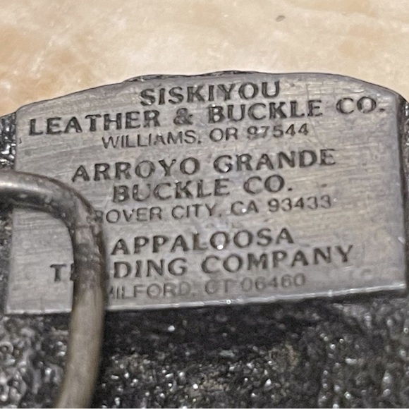 RARE!! VINTAGE BELT BUCKLE SISKIYOU AARYO & BUCKLE CO PEWTER METAL. - Picture 2 of 7